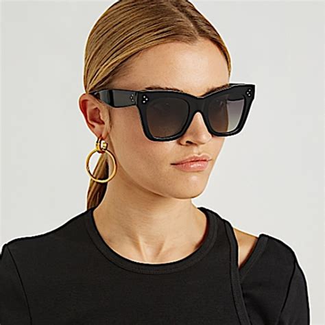 celine round plastic sunglasses|celine 50mm polarized square sunglasses.